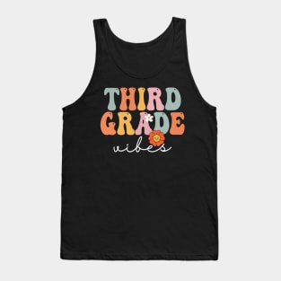 Third Grade Vibes Retro Groovy Vintage First Day Of School Tank Top